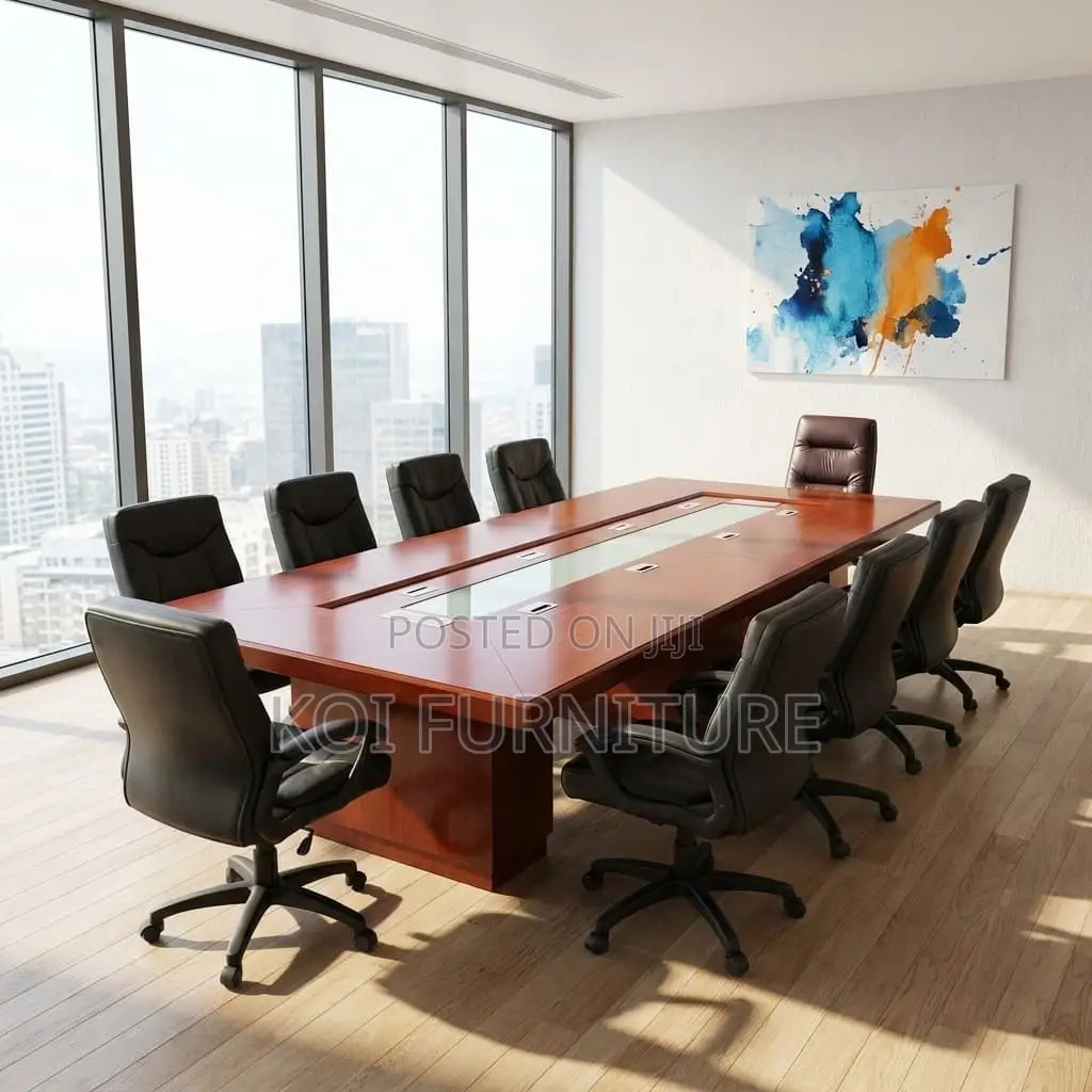 Office Table : 3.6m Boardroom Meeting Table in a Mahogany Finish.