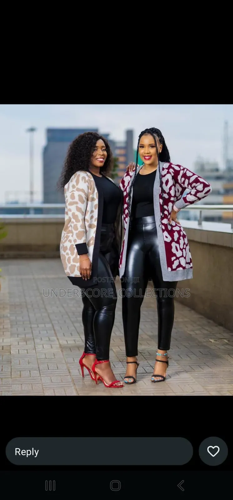 Ladies Animal Print Long Sweater