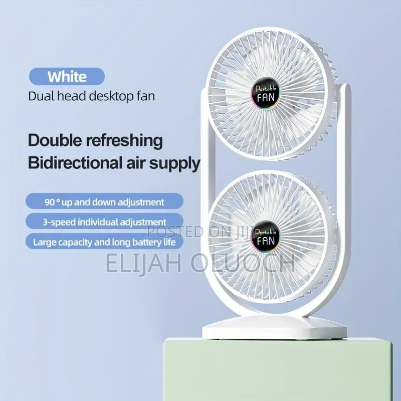 Vertical Double Head 3 Speed Rechargeable Duo Turbo Fan Now Available