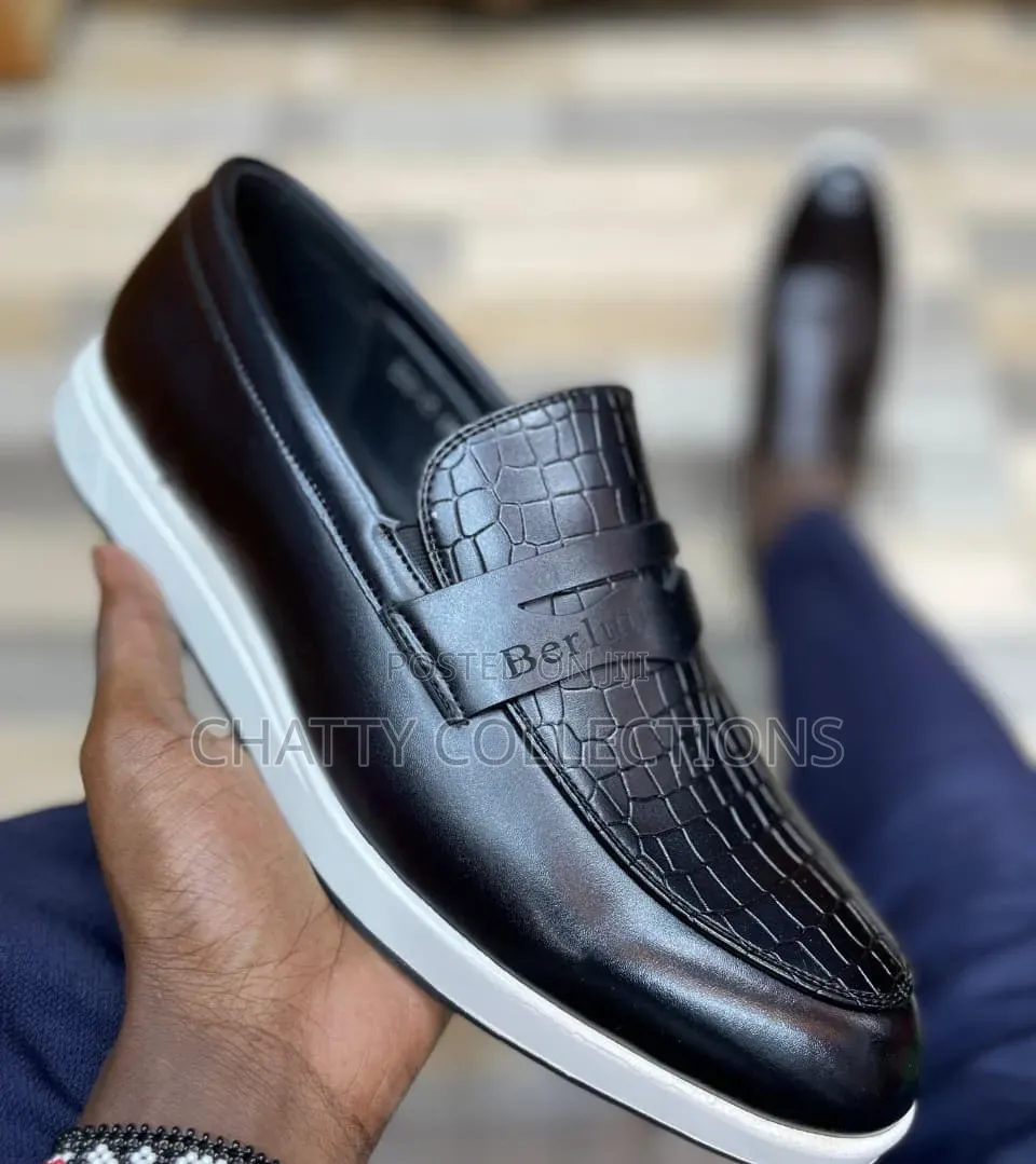 Berluti Black Laceless Smart Casuals Shoes Size 40 to 45
