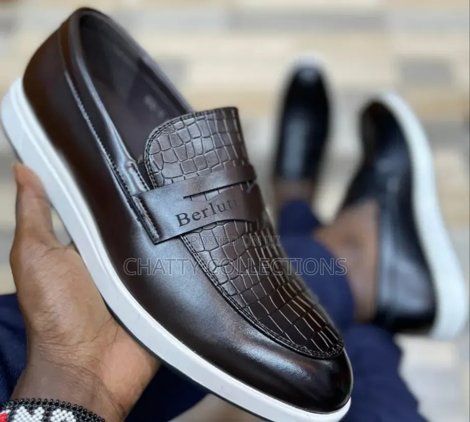 Berluti Dark Brown Laceless Smart Casuals Shoes Size 40 to 45
