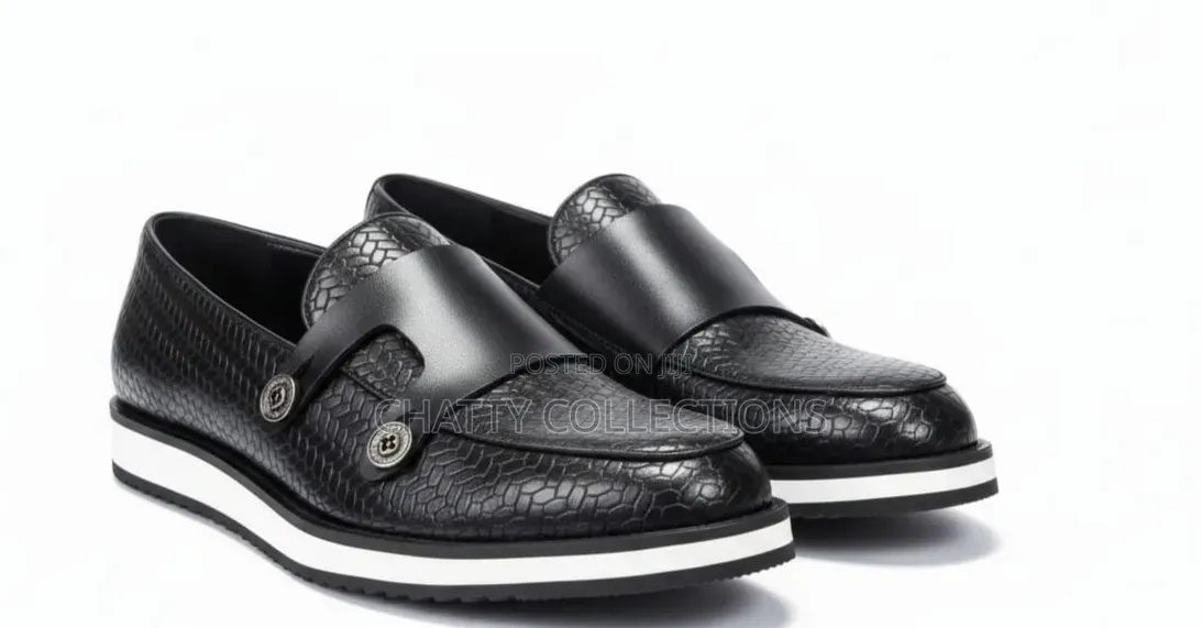Black Laceless Smart Casuals Shoes Size 40 to 45