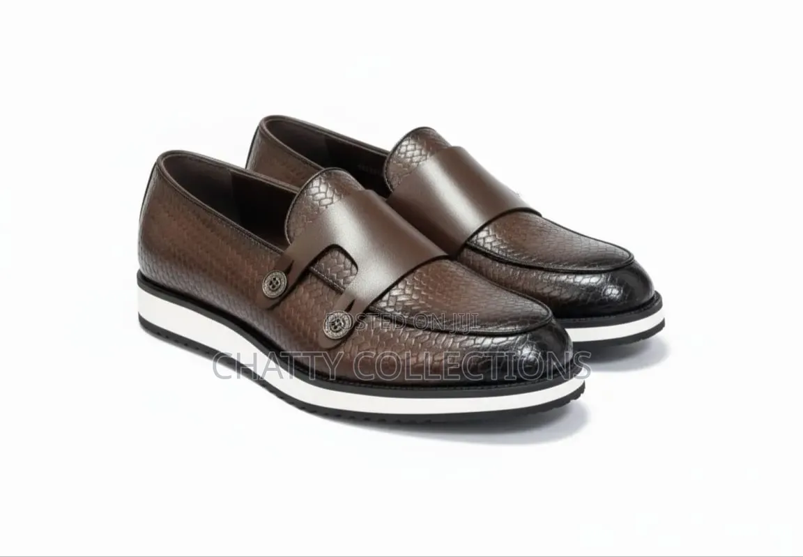 Dark Brown Laceless Smart Casuals Shoes Size 40 to 45
