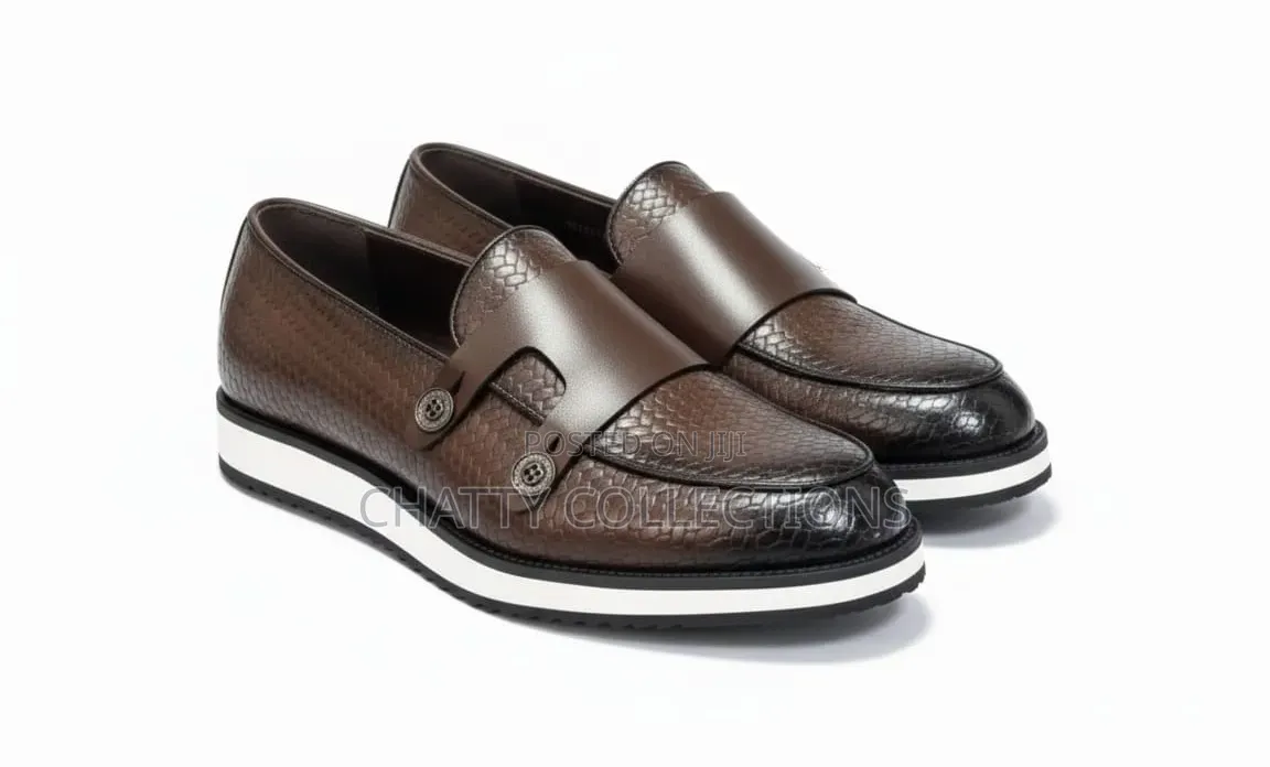 Dark Brown Laceless Smart Casuals Shoes Size 40 to 45