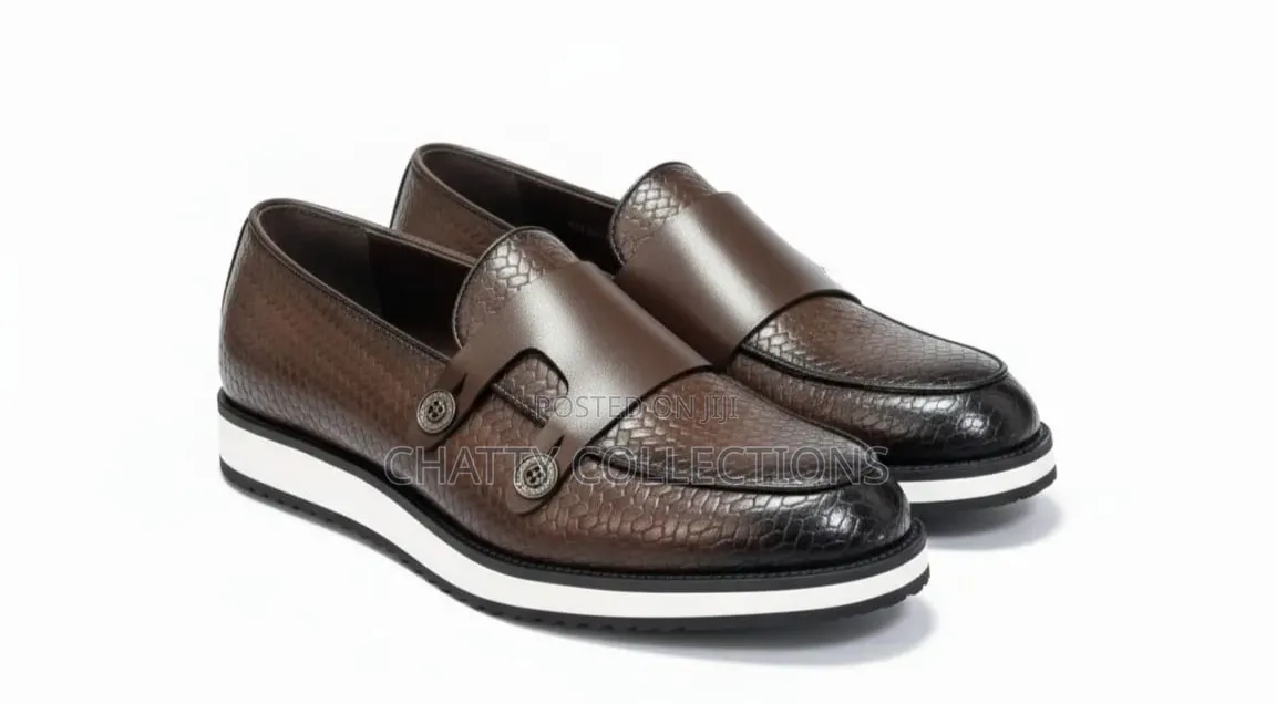 Dark Brown Laceless Smart Casuals Shoes Size 40 to 45