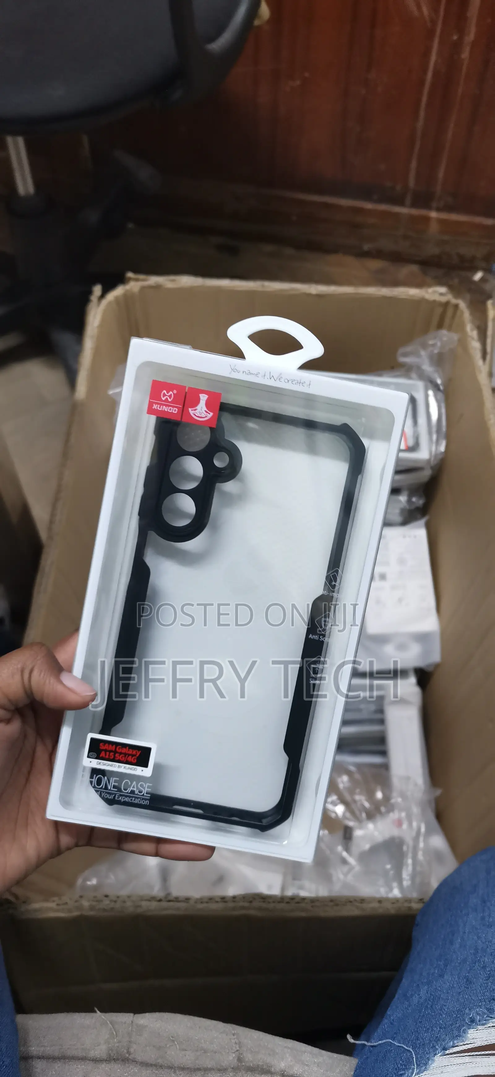 Back Cover for Samsung Galaxy A15 5g (Transparent Black With Edges