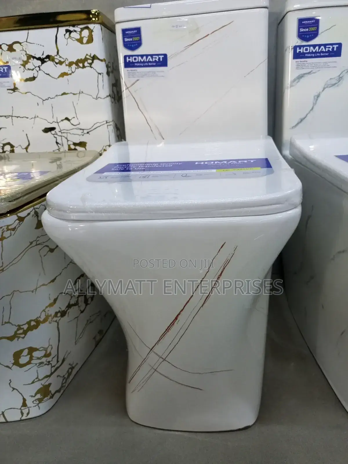 One Body White Flowered Toilet