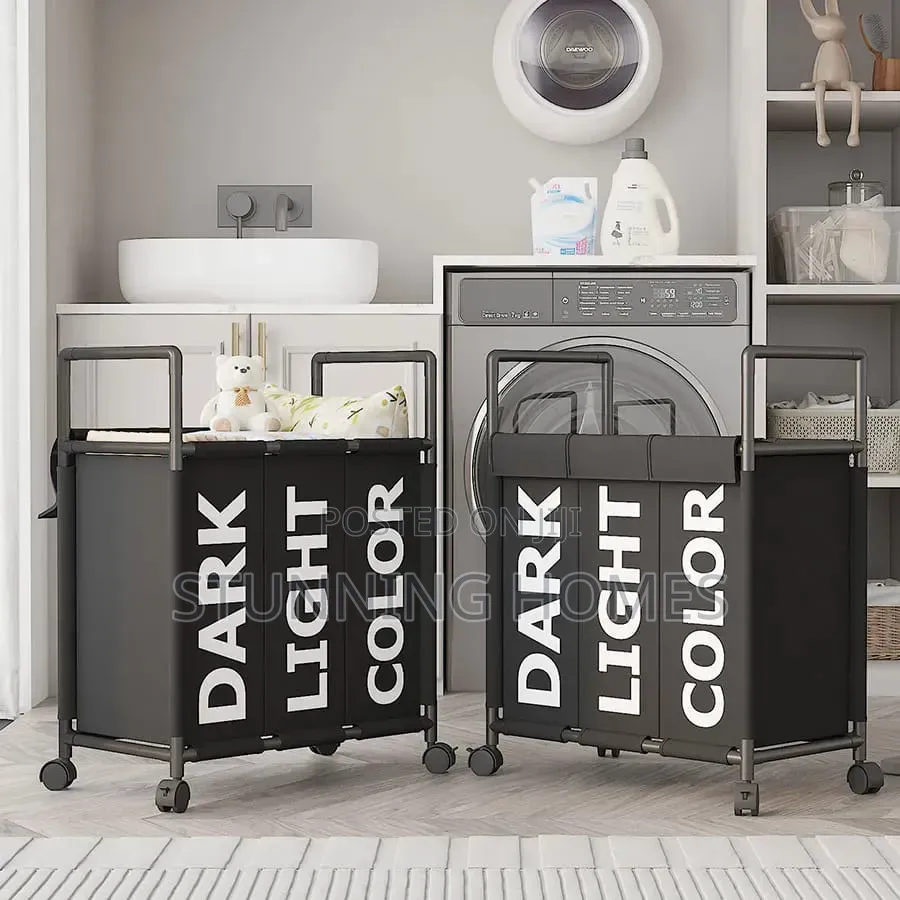 Partitioned Movable Laundry Basket