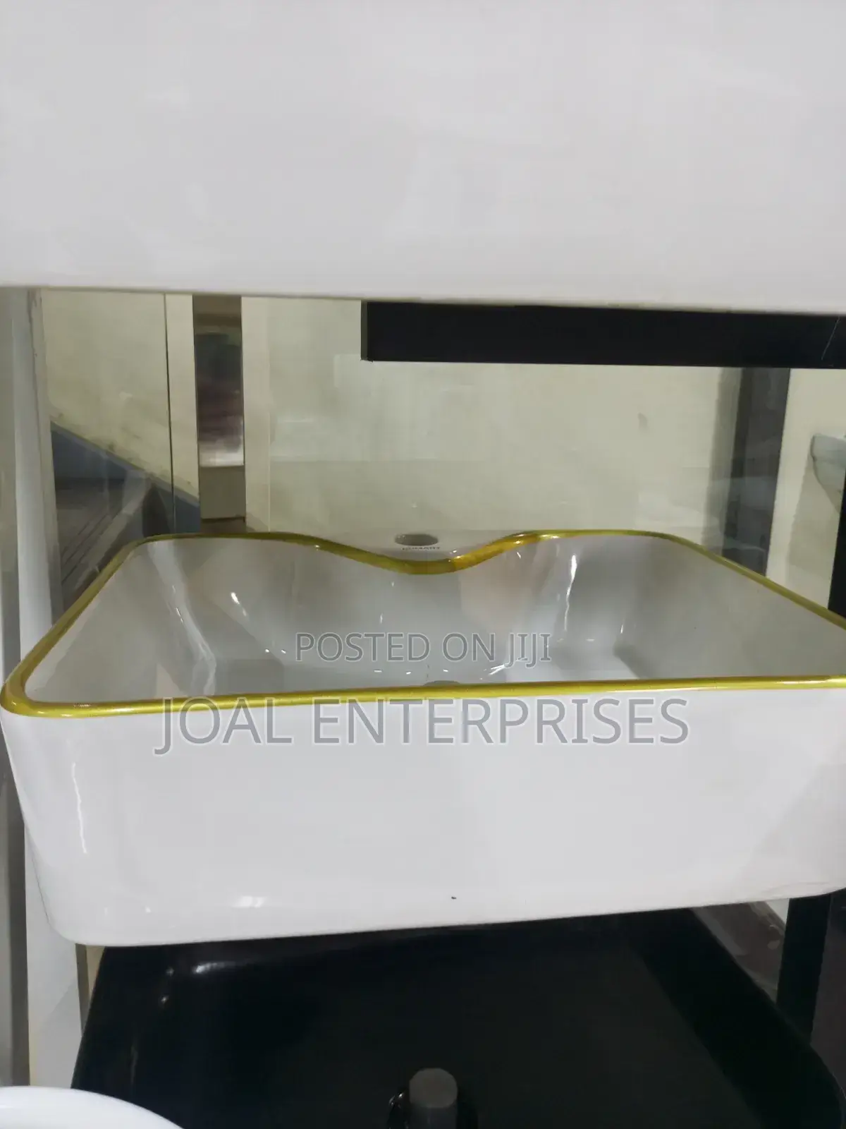 Square Gold Countertop Basin
