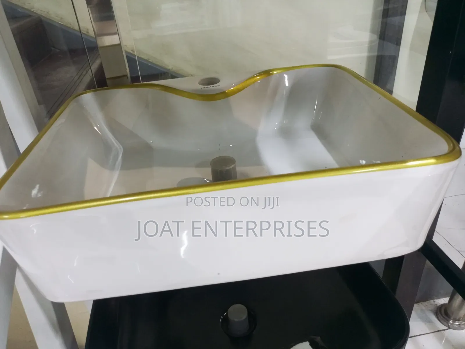 Square Gold Countertop Basin