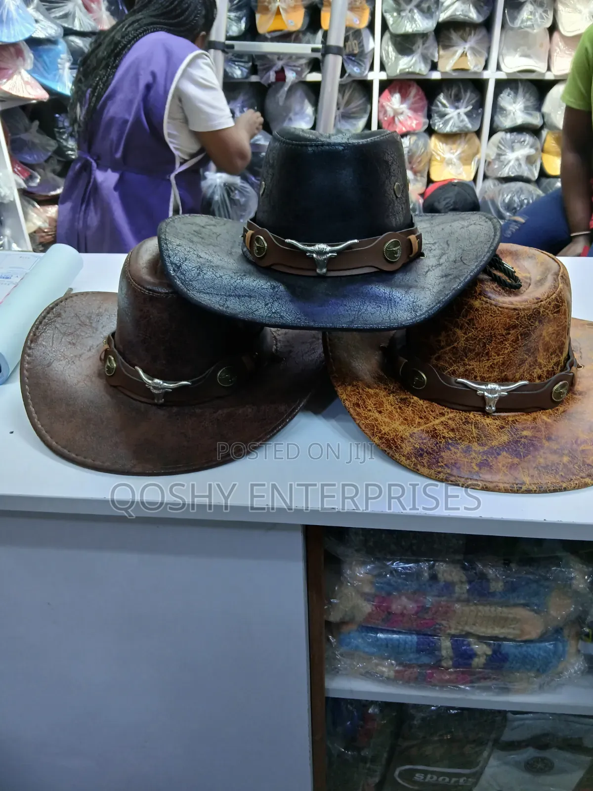 Cowboy Leather Caps