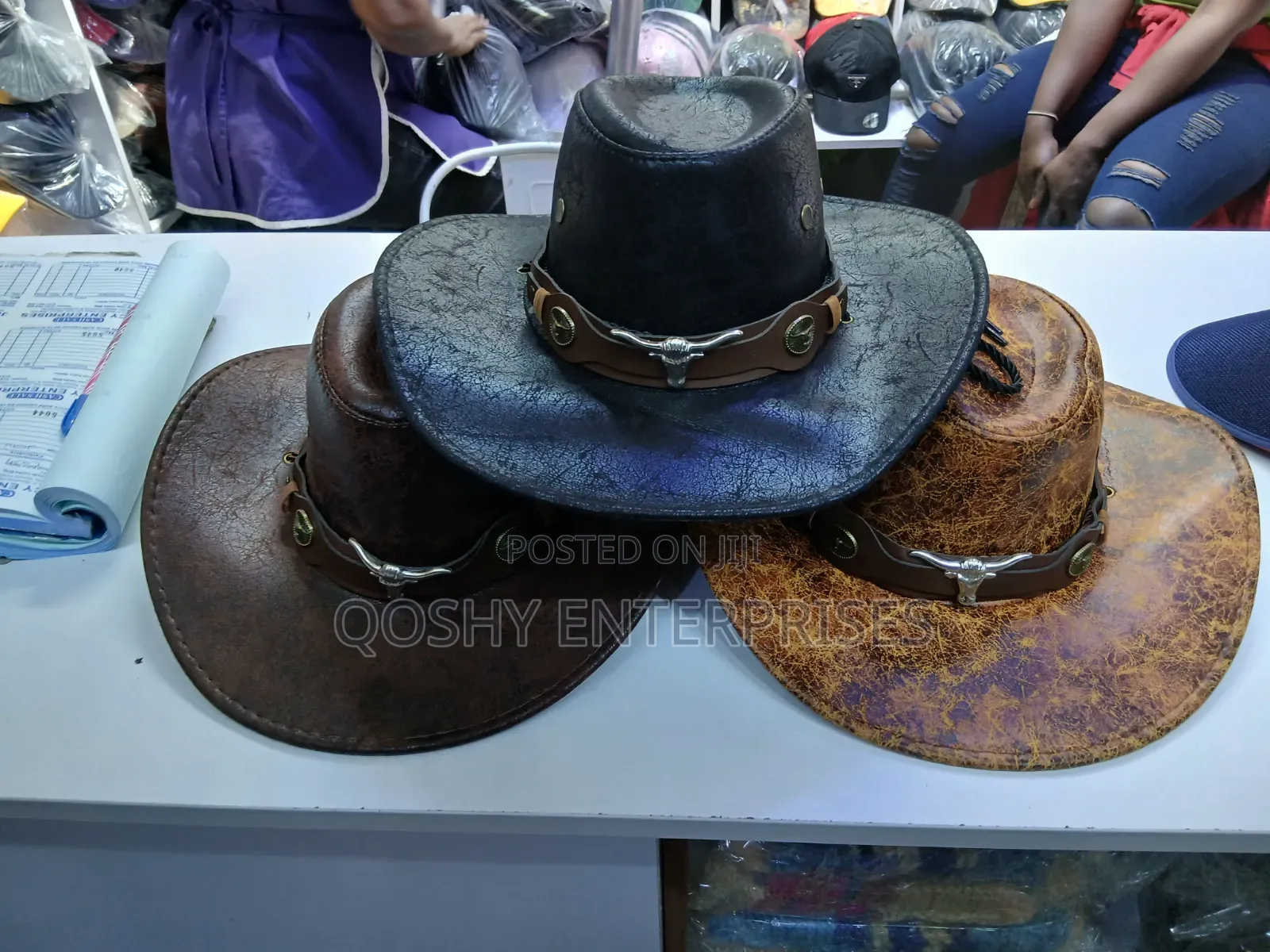 Cowboy Leather Caps