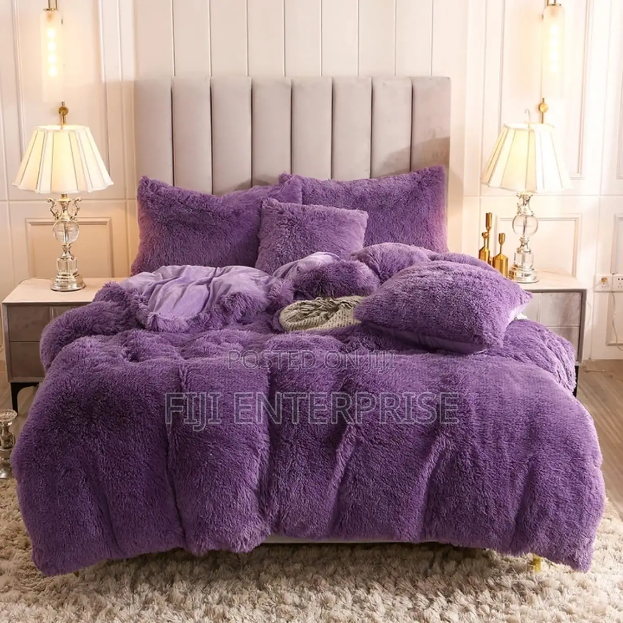 Luxury Velvet Plush Fluffy Duvet Set – Fits Up to 6×7 |
