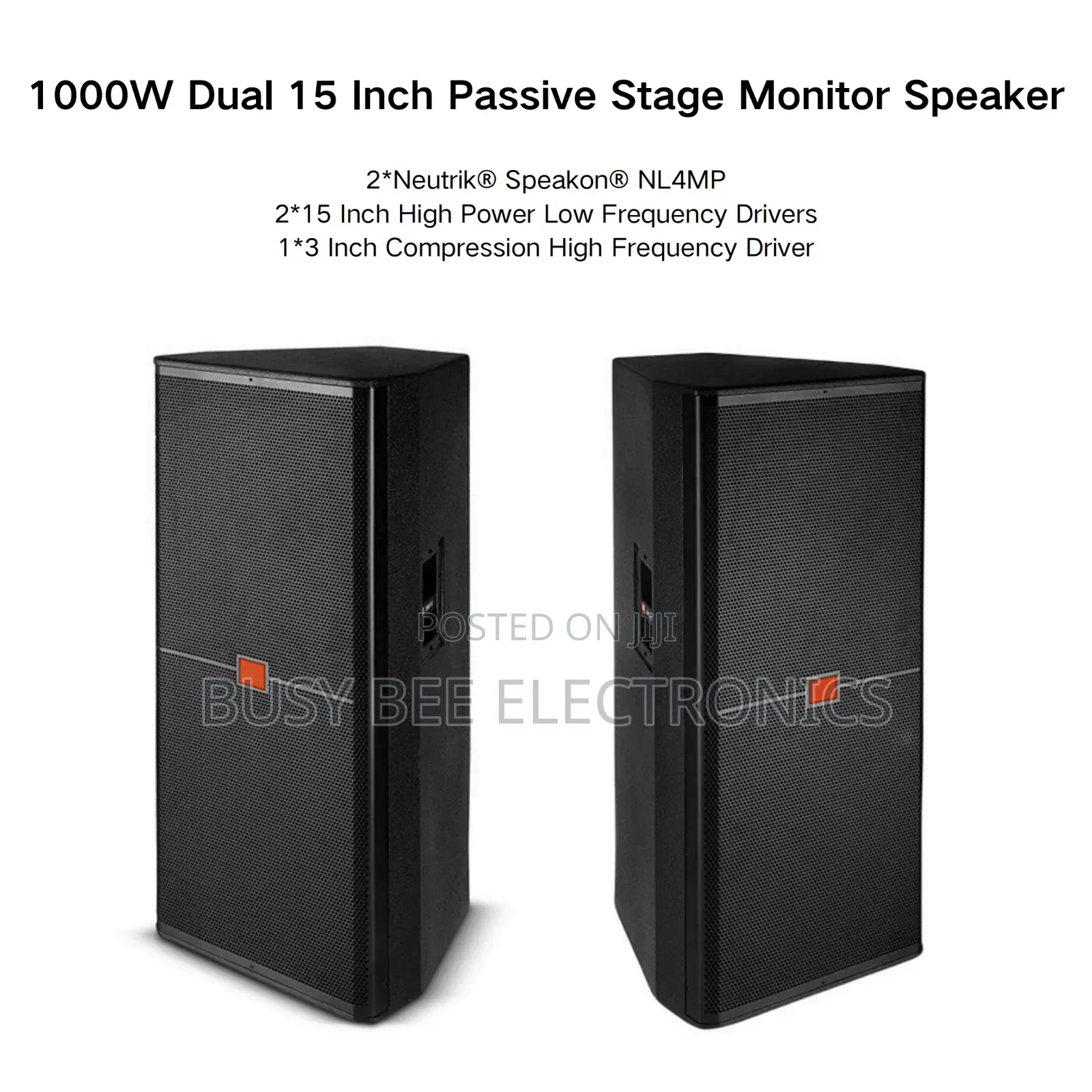 Professional 1000w Dual 15 Inch Full Range Woofer Dj Loudspeaker