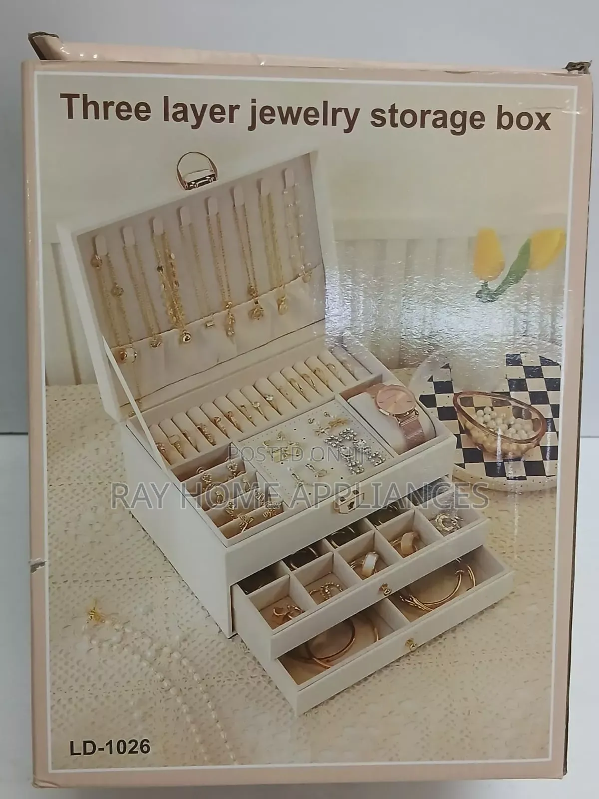 3 Layered Jewelry Storage Box Colour Black