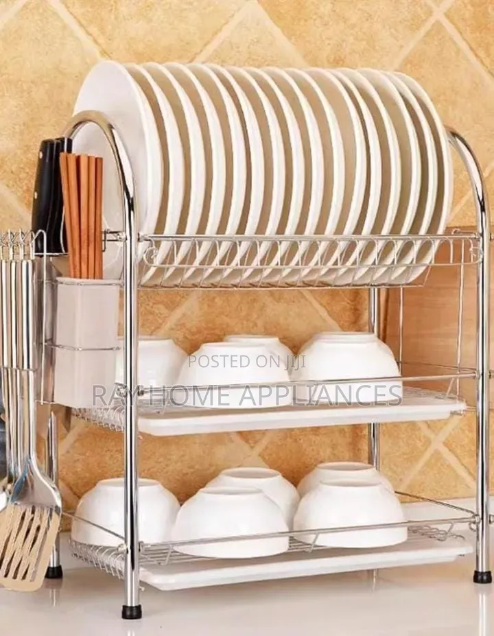 Heavy Duty Kitchen 3 Tier Dish Rack 
Material; Alluminium
