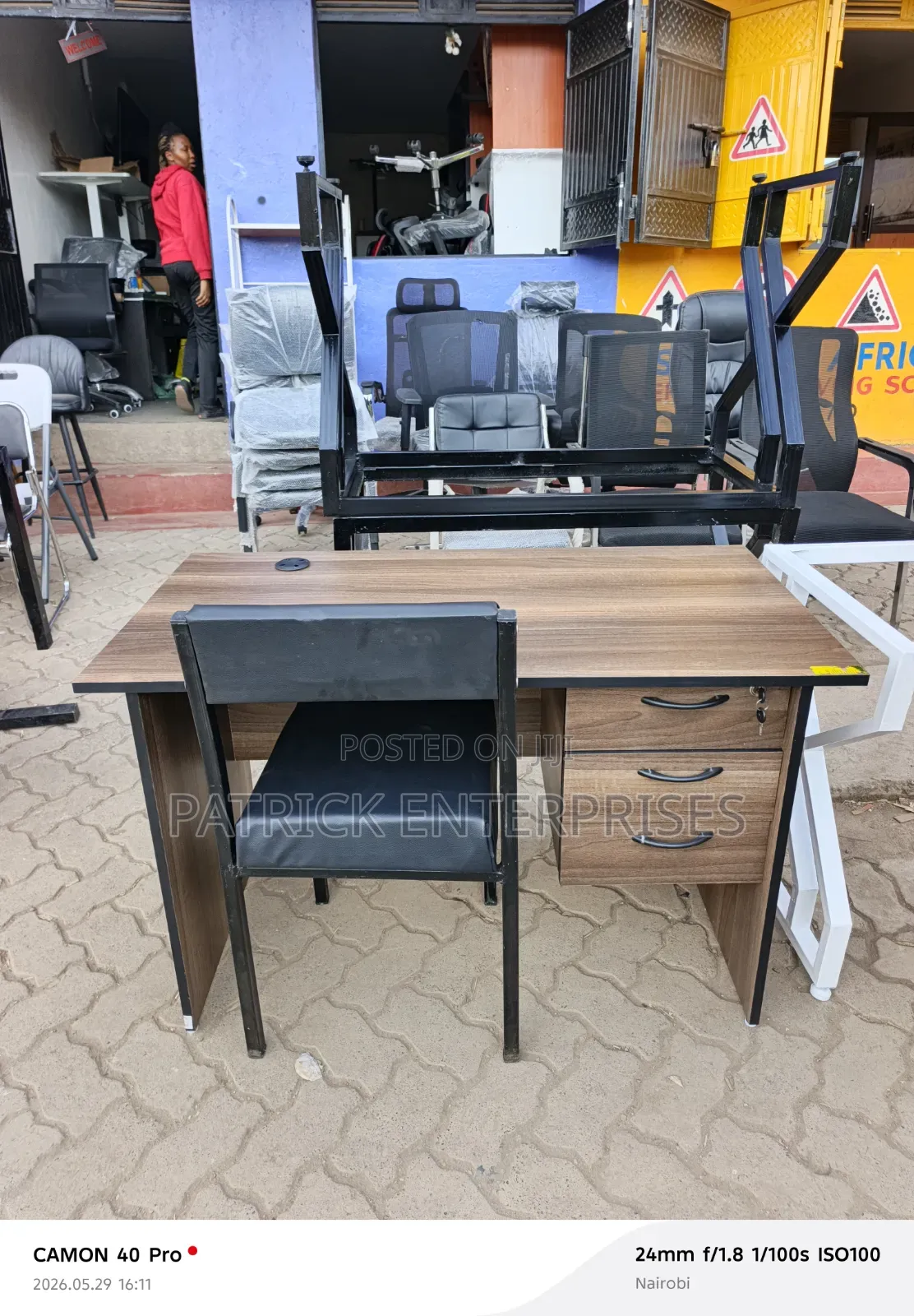 1.2 MTRS American Walnut Study/Office Desk+Caterina Office/Study Chair
