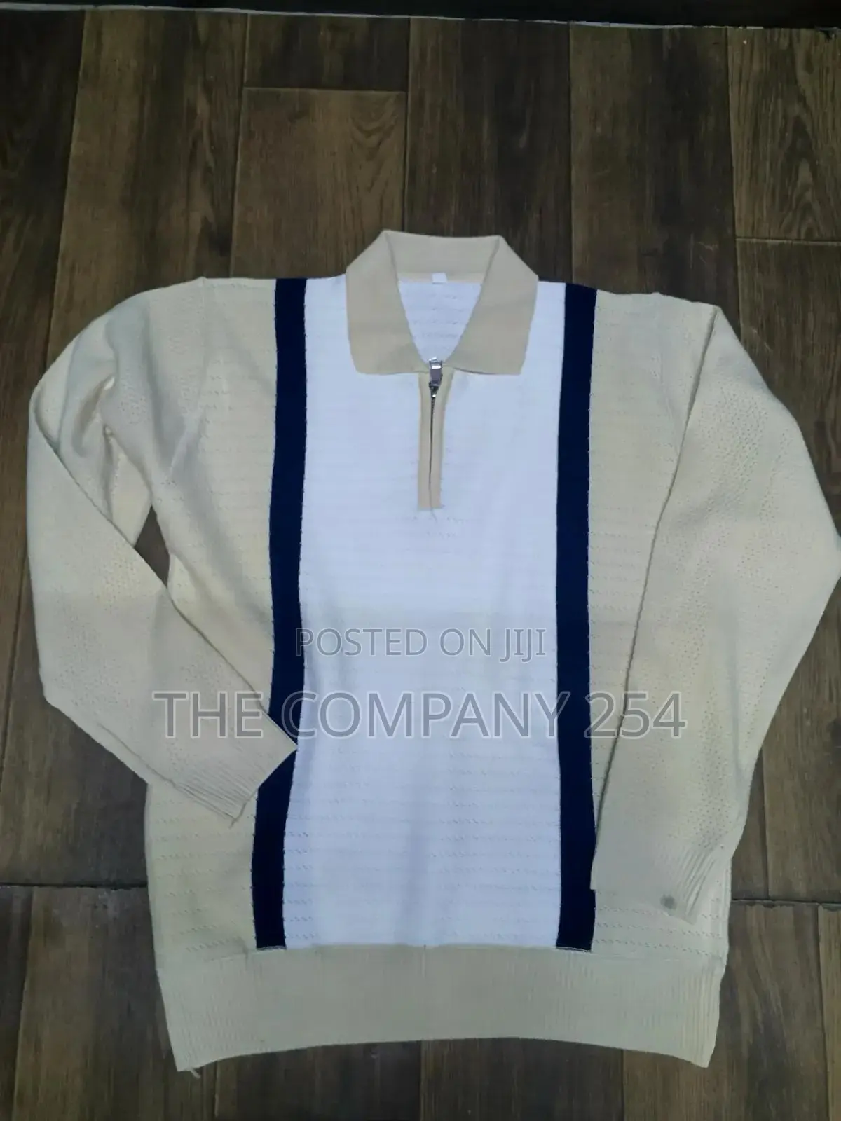 Quality Casual Long Sleeved Collar Quarter Zip Knitted Sweater