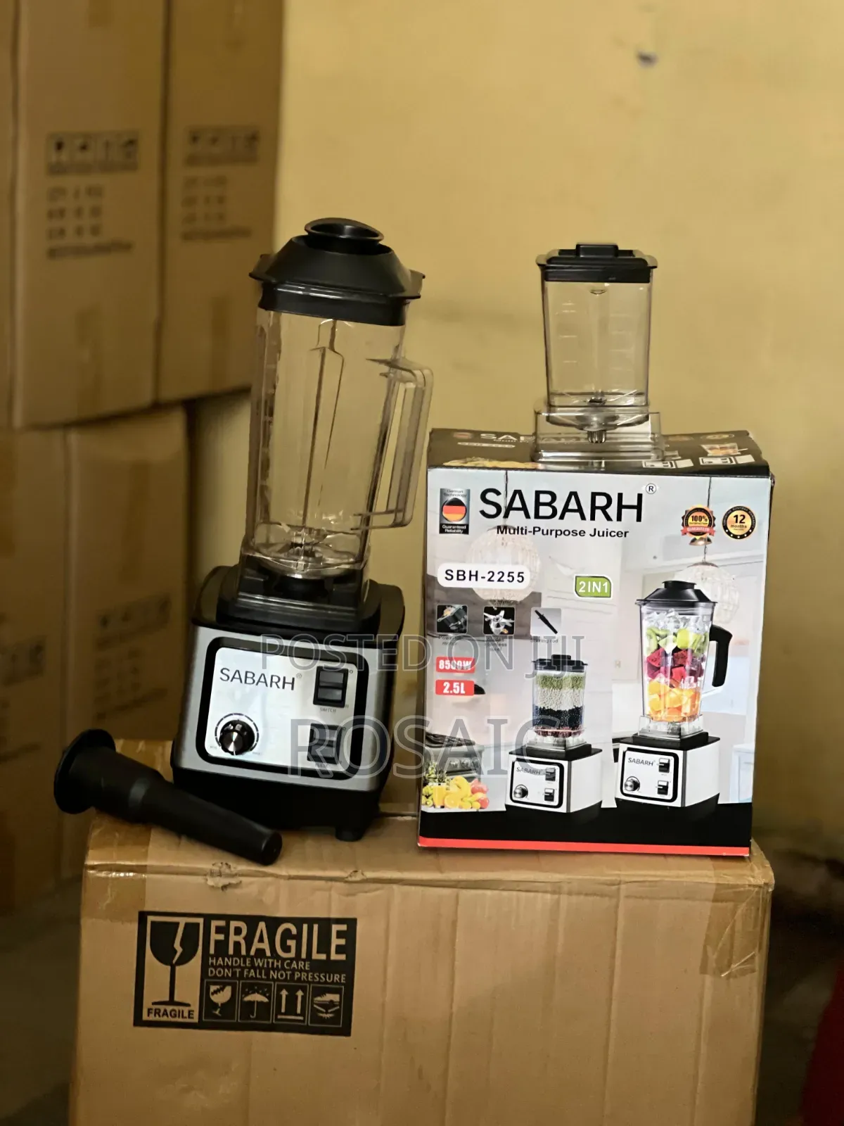 8500 Watts Heavy Duty 2.5 Litres Jug 2 in 1 Commercial Blender