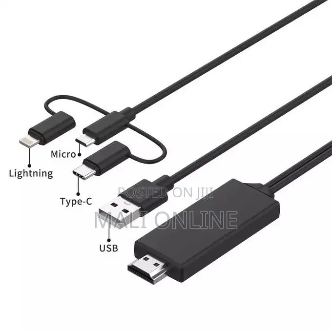 3 in 1 Hdmi Cable Lightning Type-C Micro Usb Phone Screen Mirroring