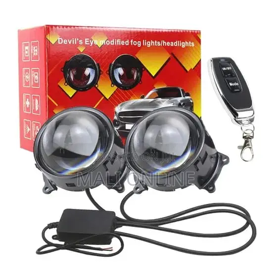 3 Inch Rgb Devil Eyes Headligt Kit Remot Waterprof Demon Eye Fog Light