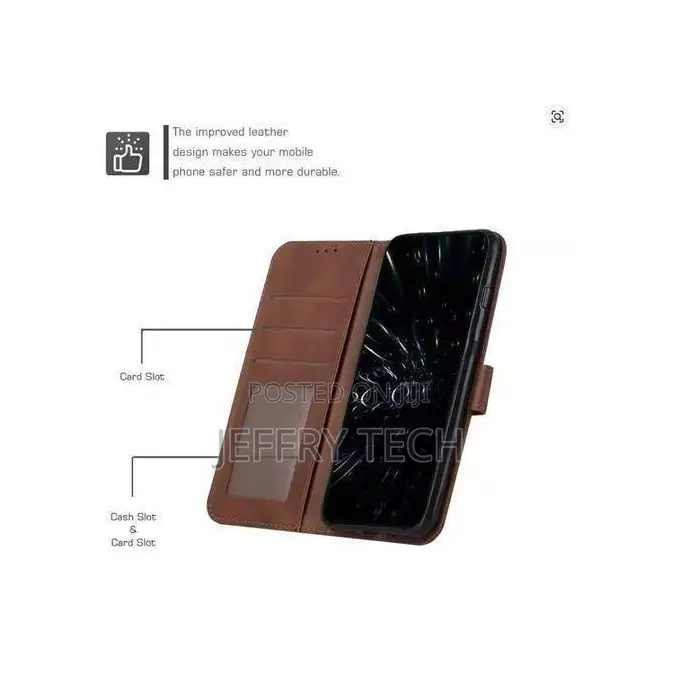 Samsung Galaxy A06 Leather Flip Case - Shockproof, Kickstand, Card Slo