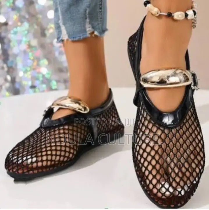 Red Mesh Ballet Fashion Shoes