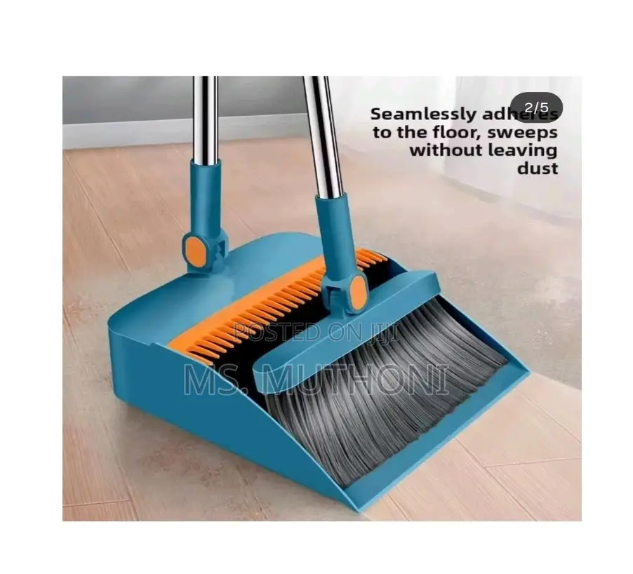 2 in 1 Upright Broom and Dustpan Combo Set.