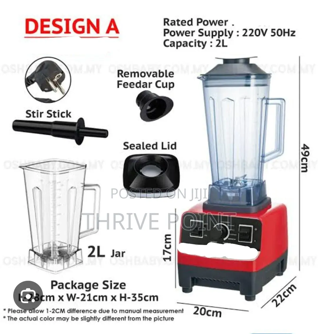 4500w 2litre Silver Crest Six Blade 2 in 1juice Blender and Crusher.