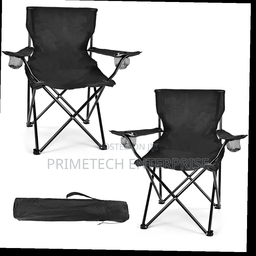 Black Camping Chair With Arm Rest
