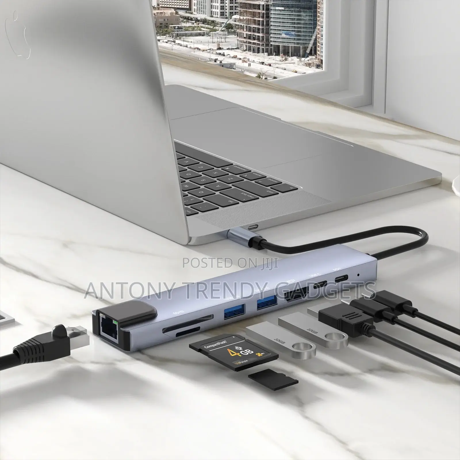 Portable Usb-C Hub With Ethernet Hdmi Usb 3.0 Ports