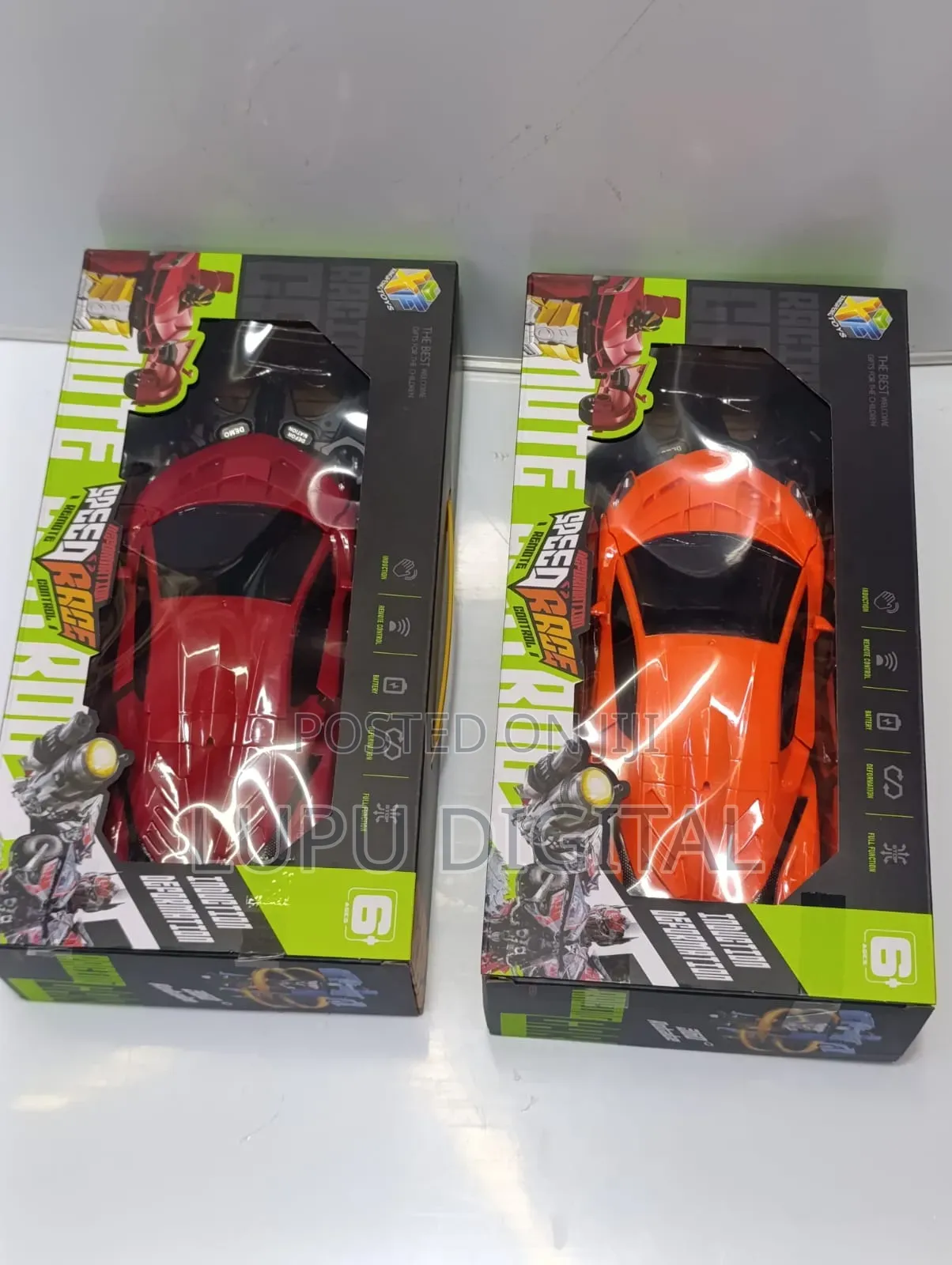 Robbot Remote Car. Rechargeable. Red and Orange Colours.