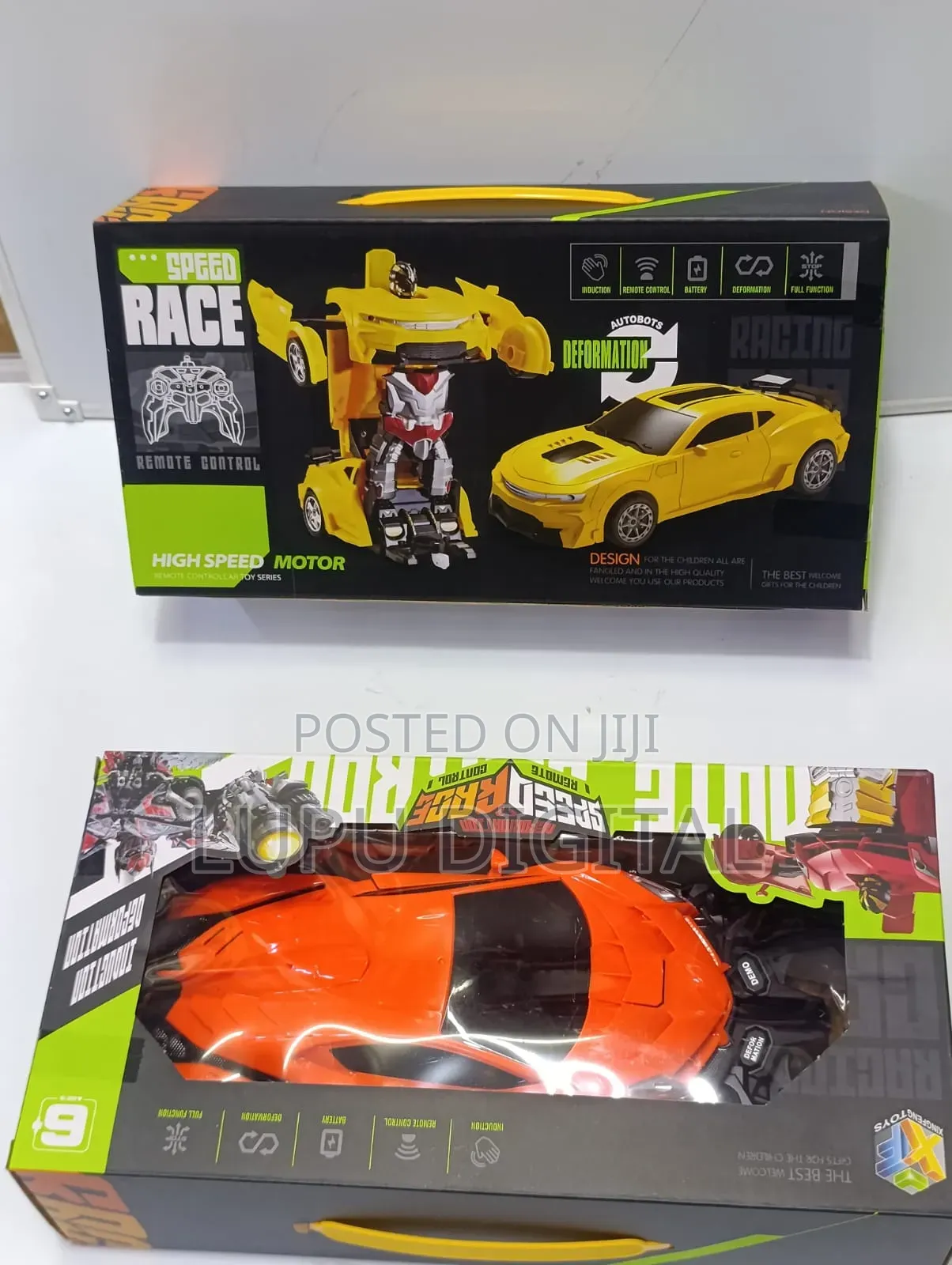 Robbot Remote Car. Rechargeable. Red and Orange Colours.