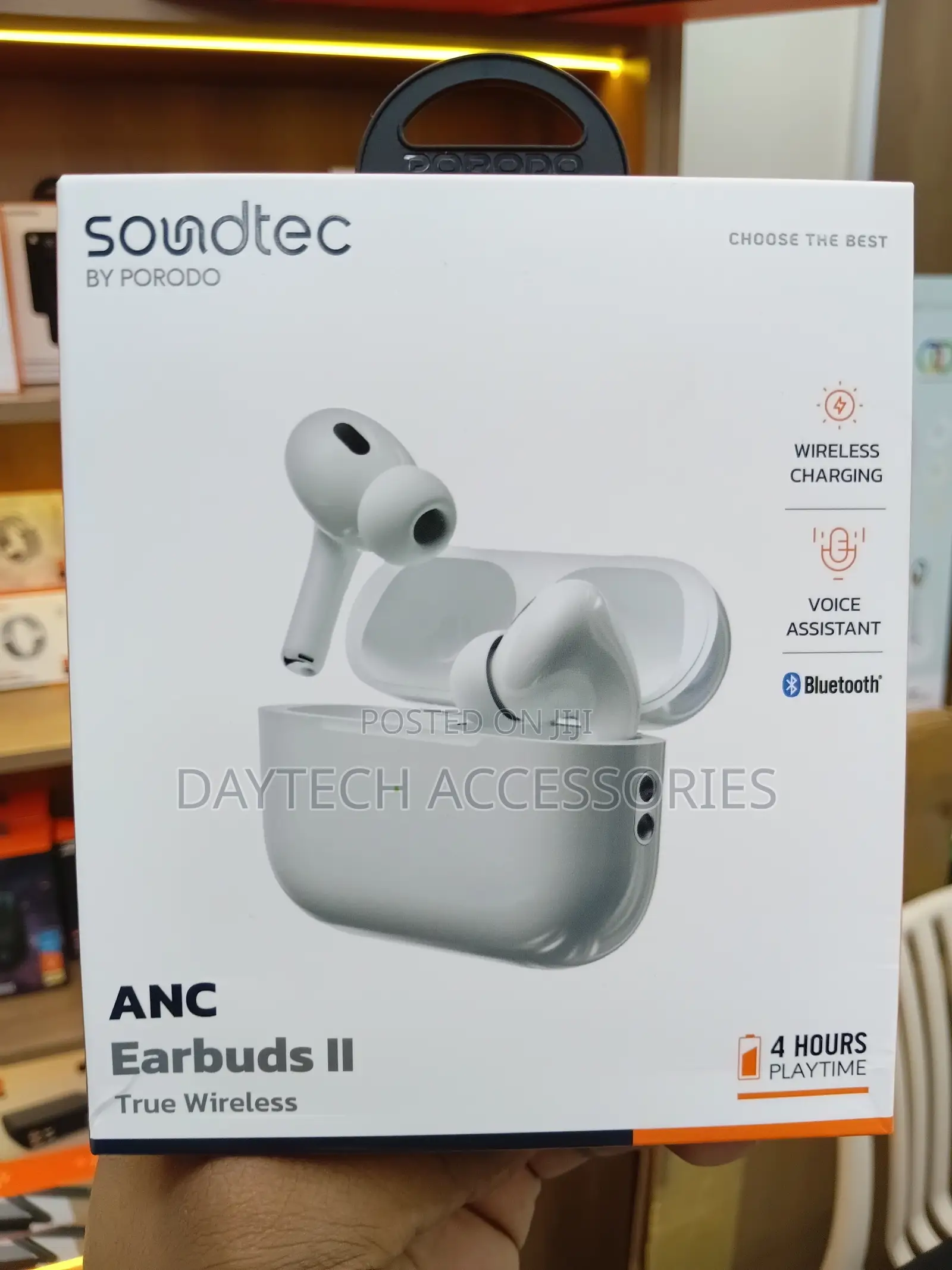 Porodo Soundtec Anc Earbuds Ii With Wireless Charging Capabilities.