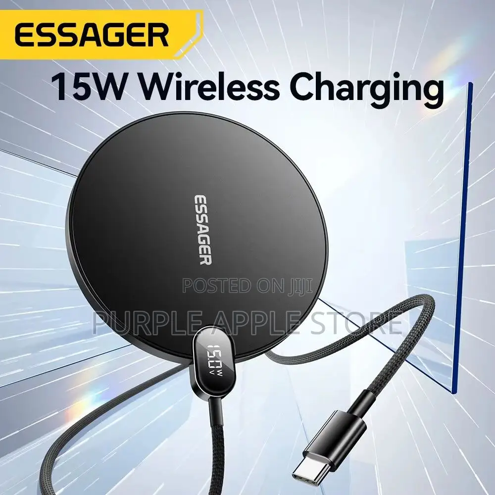 Essager Es-Wx15 15w Wireless Charger Led Display Fast Charging Pad
