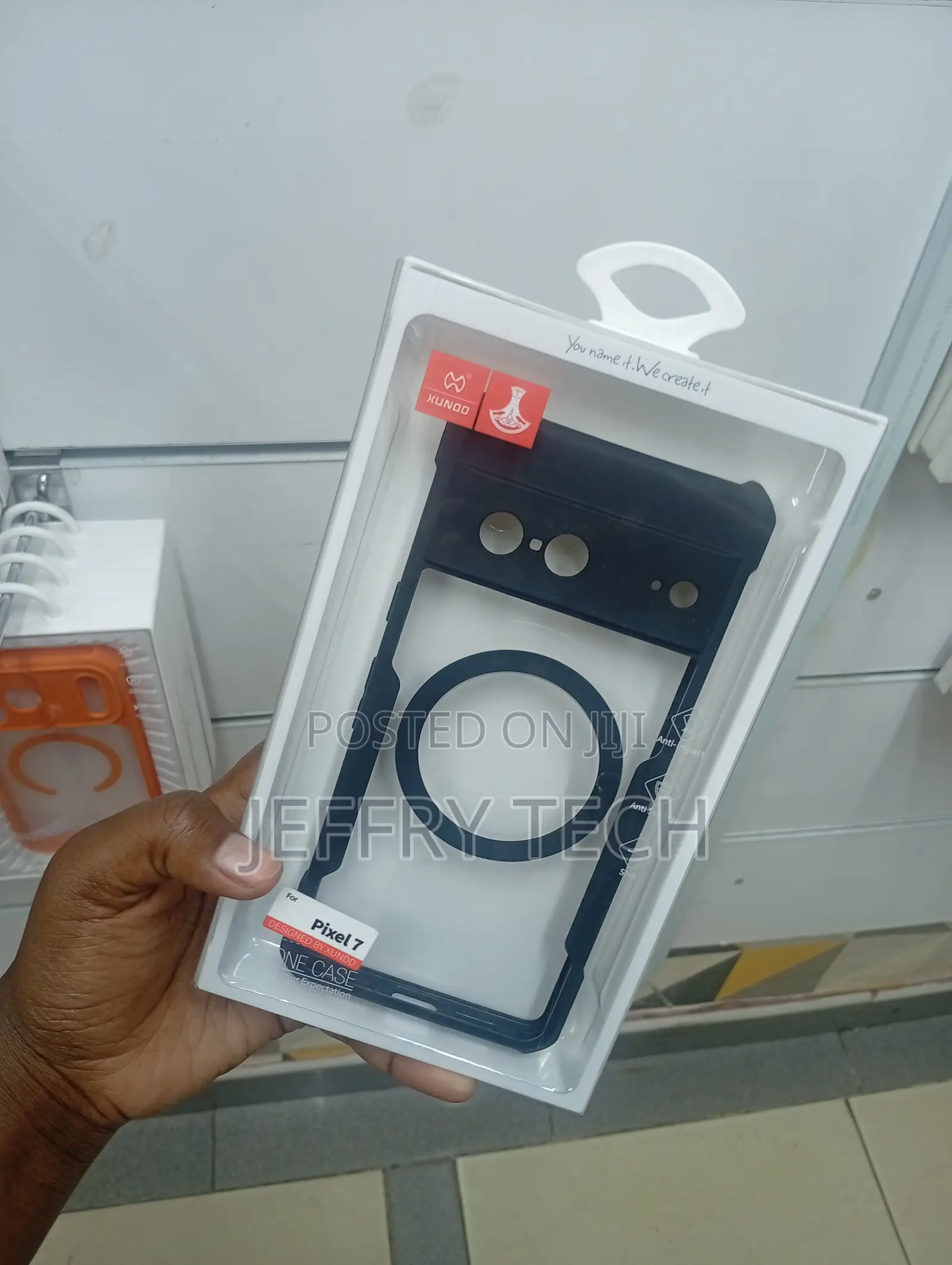 Google Pixel 7 in Black With a Transparent Back Cover