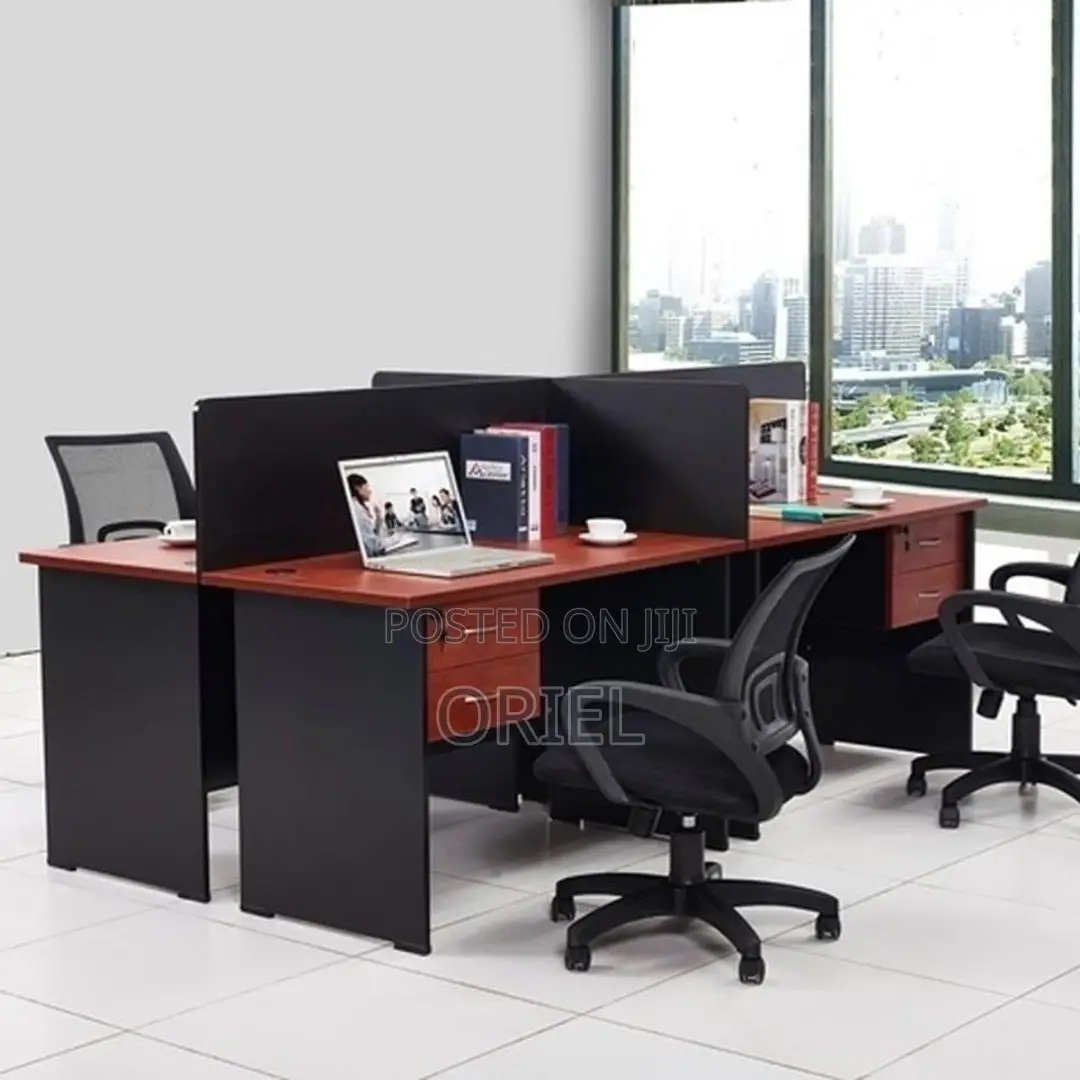 Office Workstation : Local 4-Way Office Workstation With Drawers