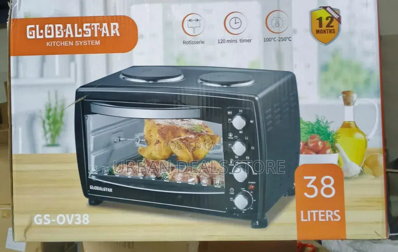38 Litres Globalstar Electric Oven With Rotisserie Double Hot Plate