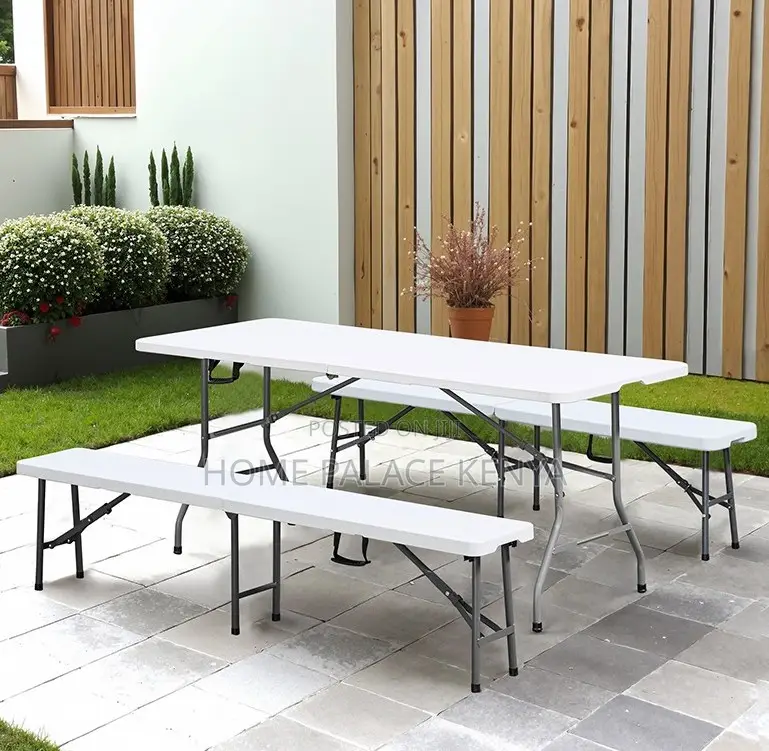 Outdoor Bench; Heavy Duty Plastic Folding Bench With Carry Handle