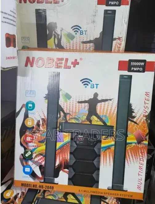 Nobel Tall Boy Speakers-Bt Hometheare-55000w Pmpo- Nb 2040