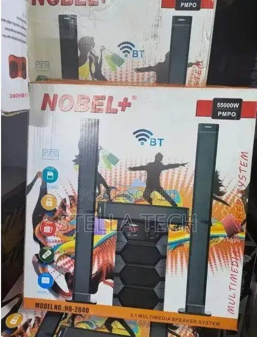Nobel Tall Boy Speakers-Bt Hometheare-55000w Pmpo- Nb 2040