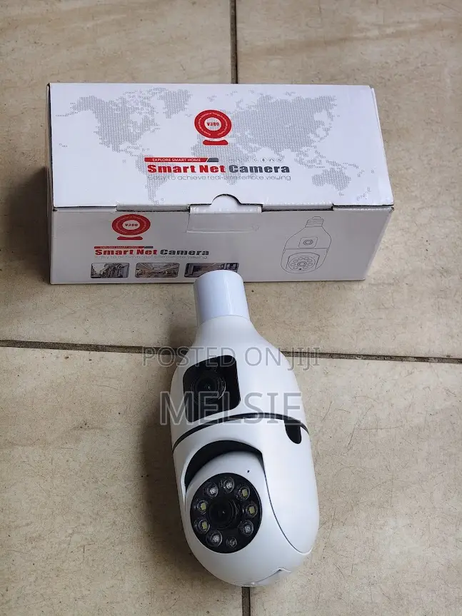 Indoor Dual Lens V380 Bulb Camera With Mobile App