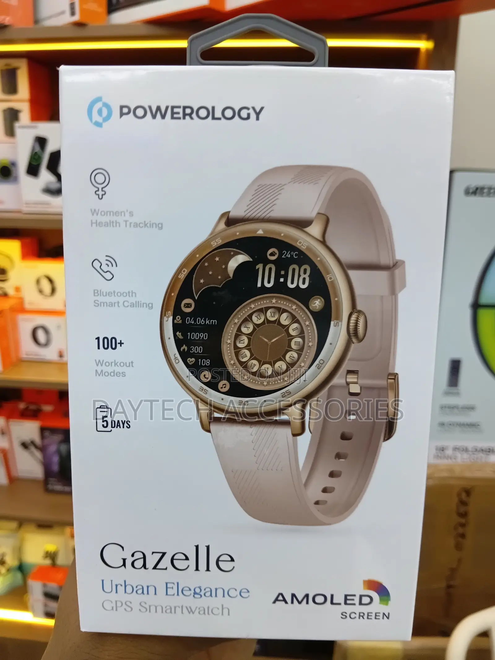 This Is a Powerology Gazelle Urban Elegance GPS Smartwatch - Rse Gold