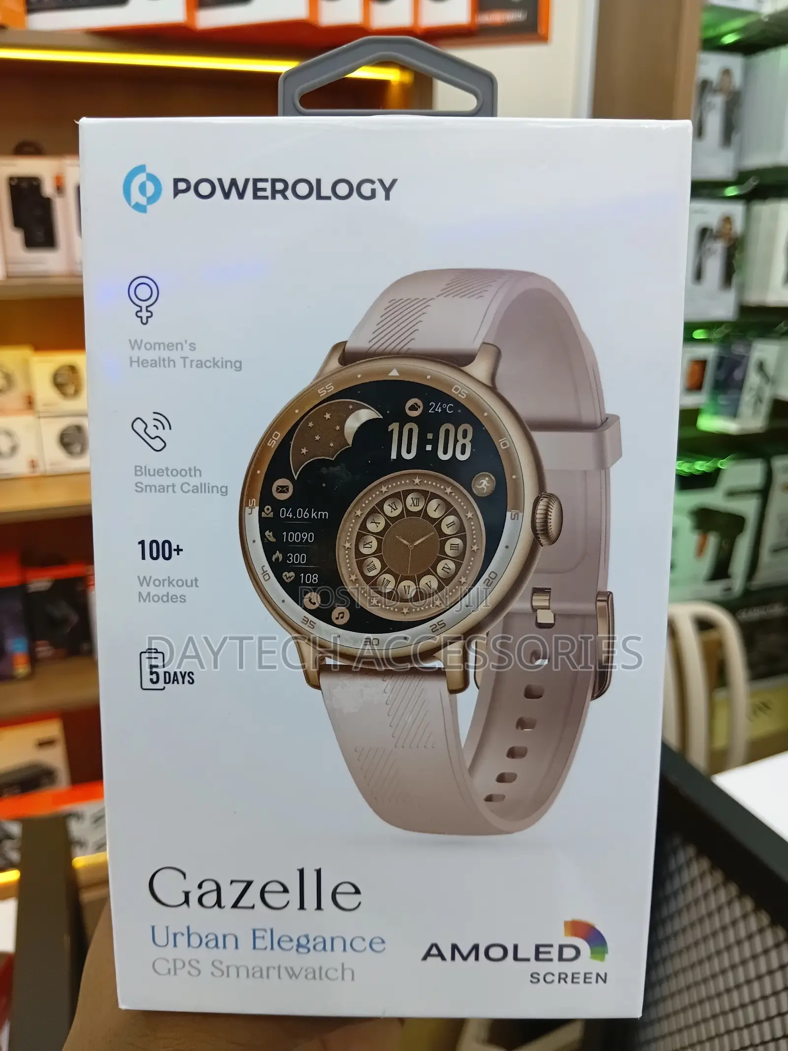 This Is a Powerology Gazelle Urban Elegance GPS Smartwatch - Rse Gold