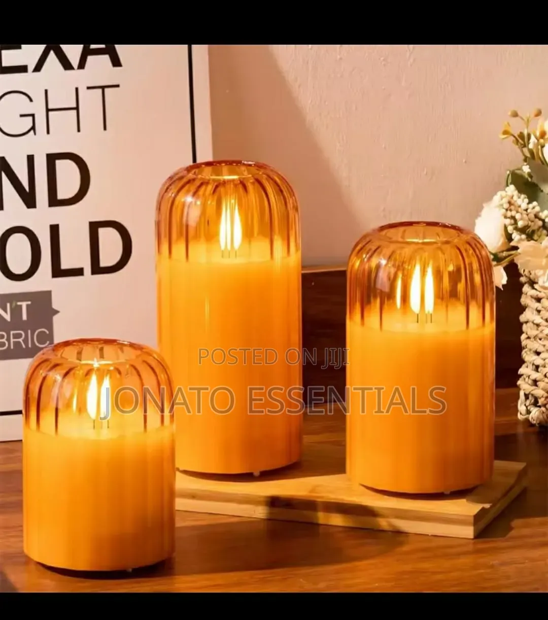 3-in-1 Led Flameless Glass Candles Set Flashing Ambiance Decor