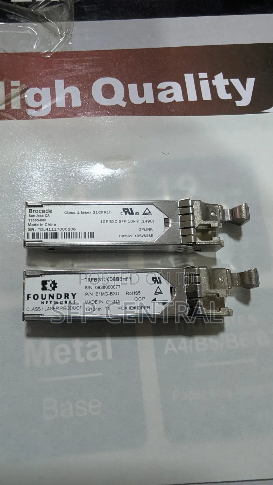 Brocade/Foundry E1mg-BXD/U-10 Microtik Compatible 1g-Bx SFP Pair
