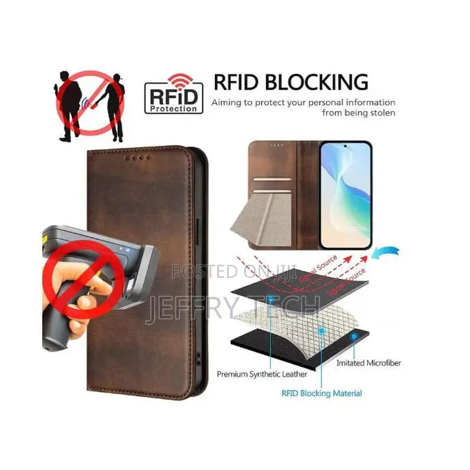 Vivo V50 Leather Flip Wallet Case - Brown, Shockproof, Kickstand, Card