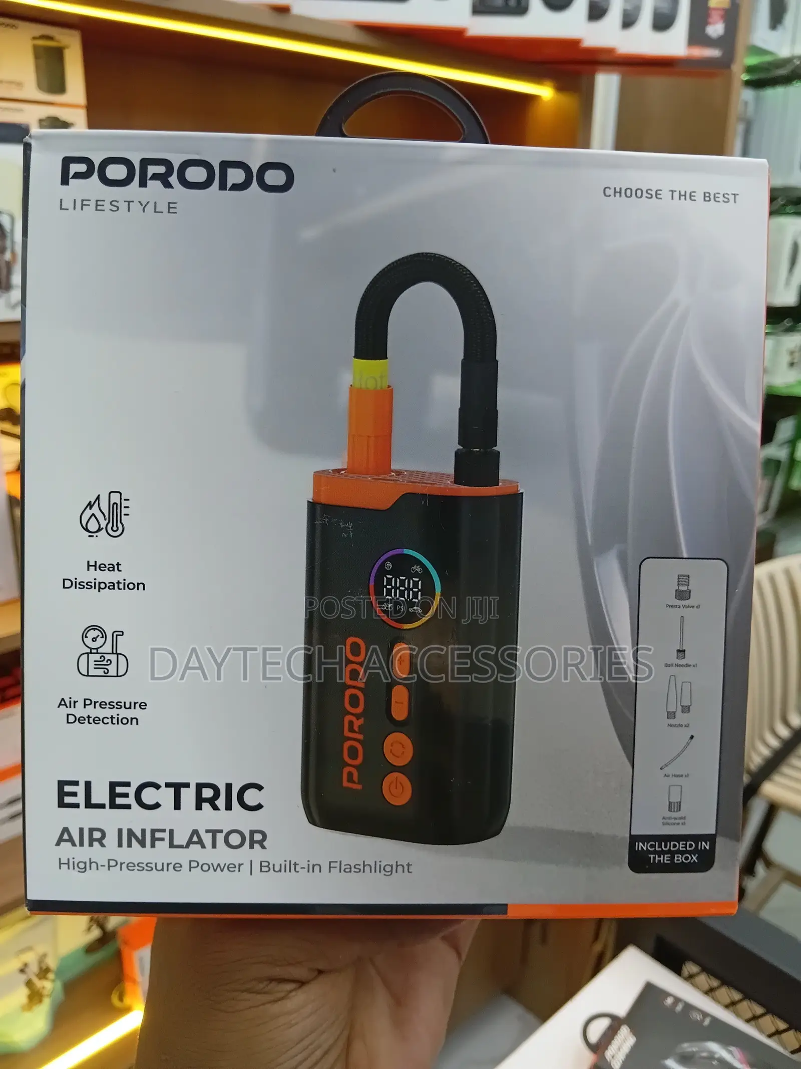 Porodo Lifestyle Electric Air Inflator With a 150 Psi High-Pressure.