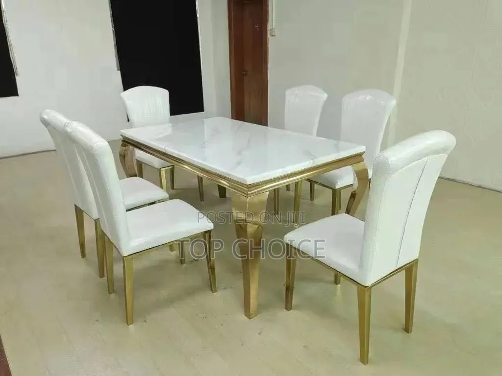 Marble Dining Table 6-Chairs