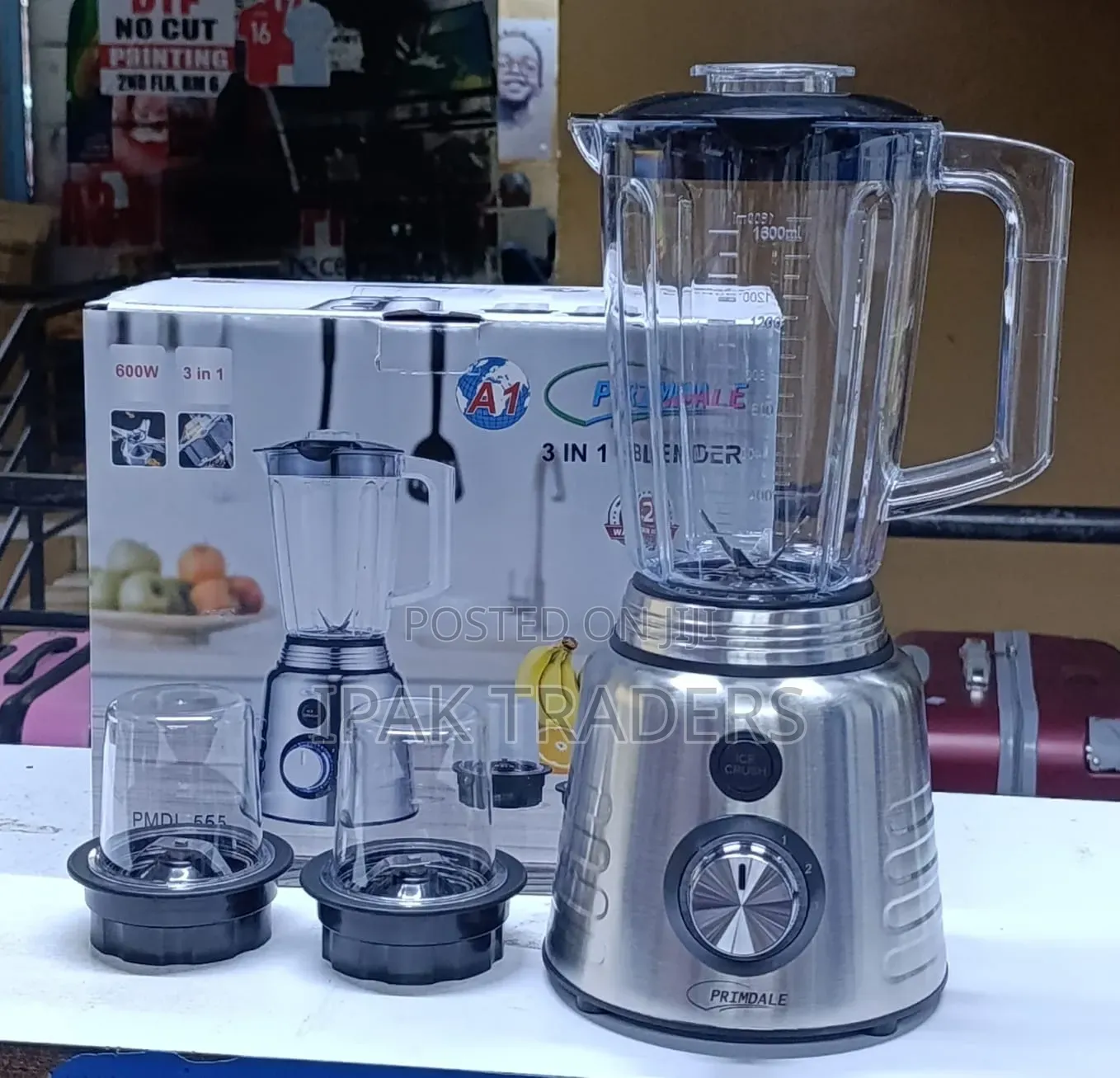 3 in 1 Primdale Blender ( Pmdl_555) *1.6 Litre Jug 2 Grinders